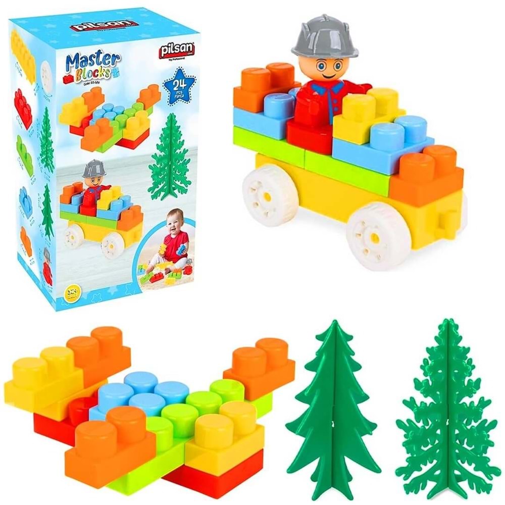 PİLSAN 03 584 AKSESUARLI MASTER BLOKLAR 24 PARÇA
