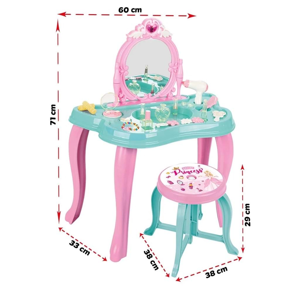 PİLSAN 06 048 SİHİRLİ KELEBEK MAKYAJ MASASI (PEMBE)