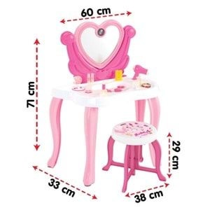 PİLSAN 06 047 KALP MAKYAJ MASASI (PEMBE)