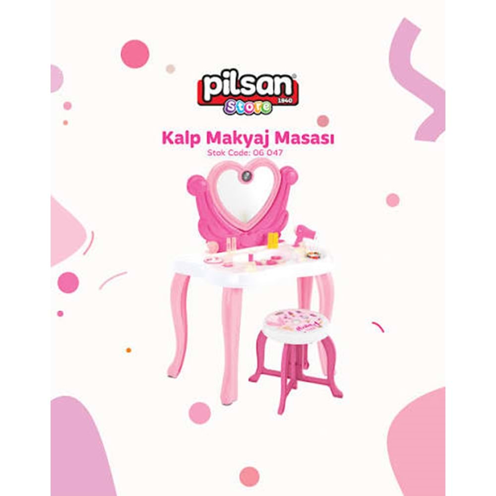 PİLSAN 06 047 KALP MAKYAJ MASASI (PEMBE)