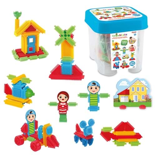 DEDE 03324 KAKTÜS BLOKLAR 120 PÇS KOVALI