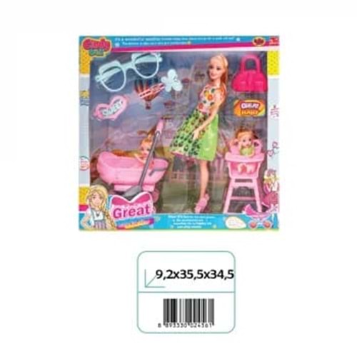 OYDAŞ 02456 CINDY DOLL PUSETLİ MAMA SANDALYELİ BEBEK