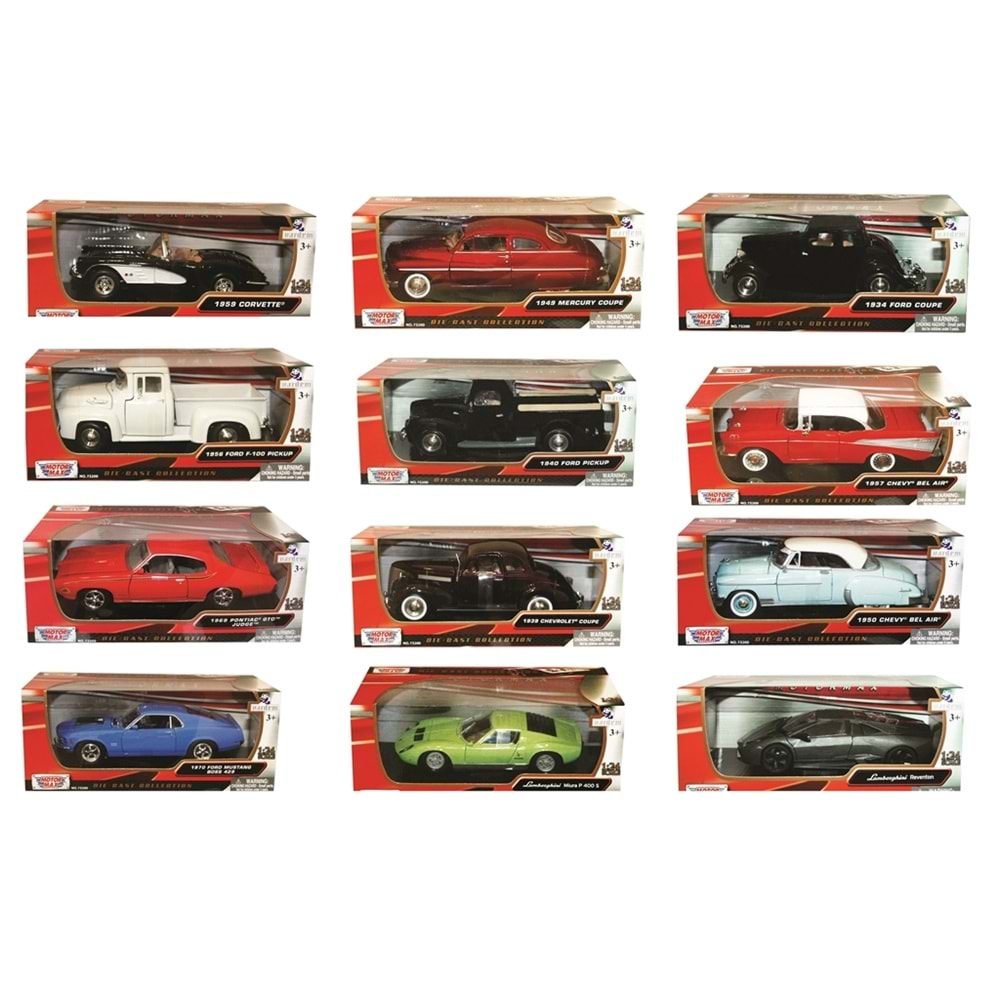 VARDEM MM73200(ASST)1:24 MODEL ARABA ASORTIK