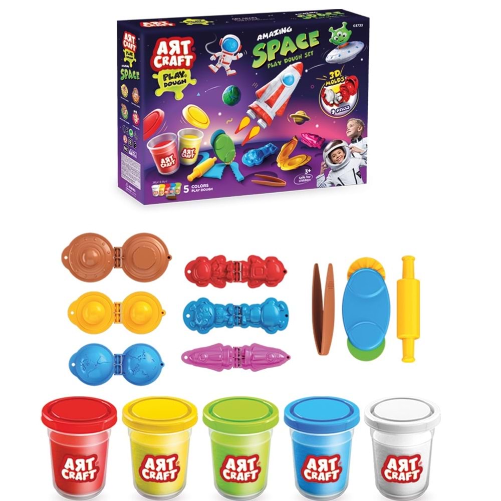 DEDE 03733 İNANILMAZ UZAY OYUN HAMUR SET 380 GR