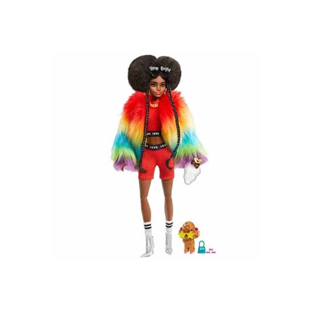 GVR04 Barbie Extra - Renkli Ceketli Bebek