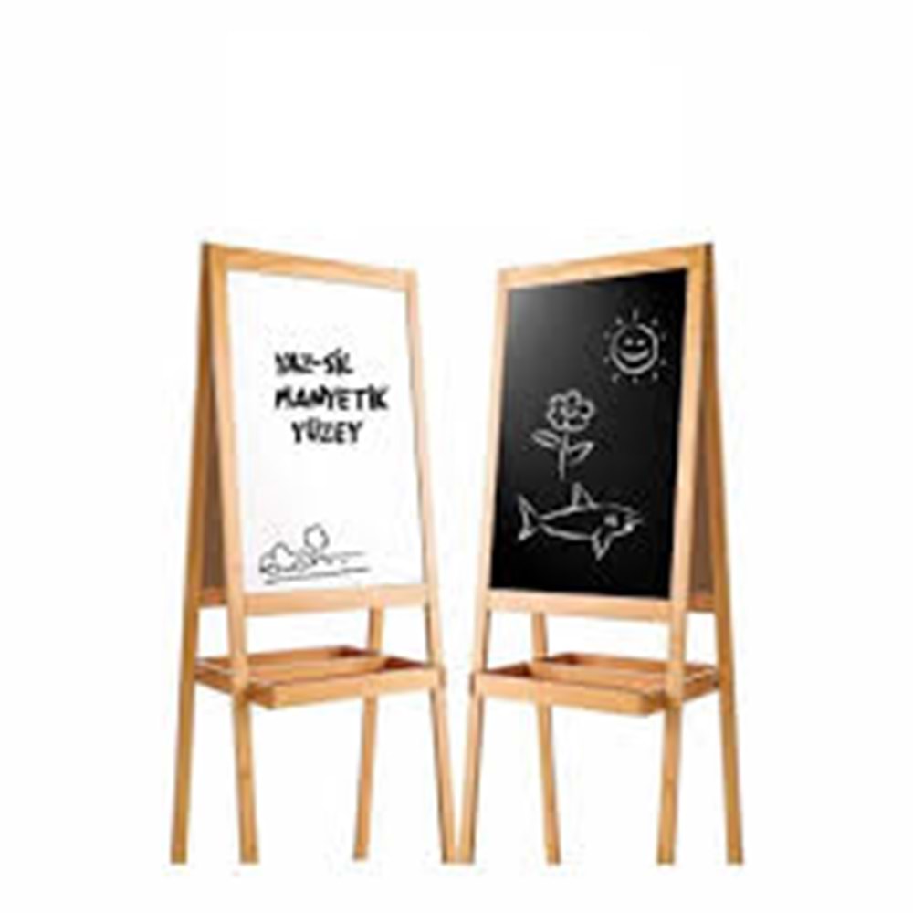 BUBU MANYETİK ÇİFT TARAFLI AHSAP YAZI TAHTASI