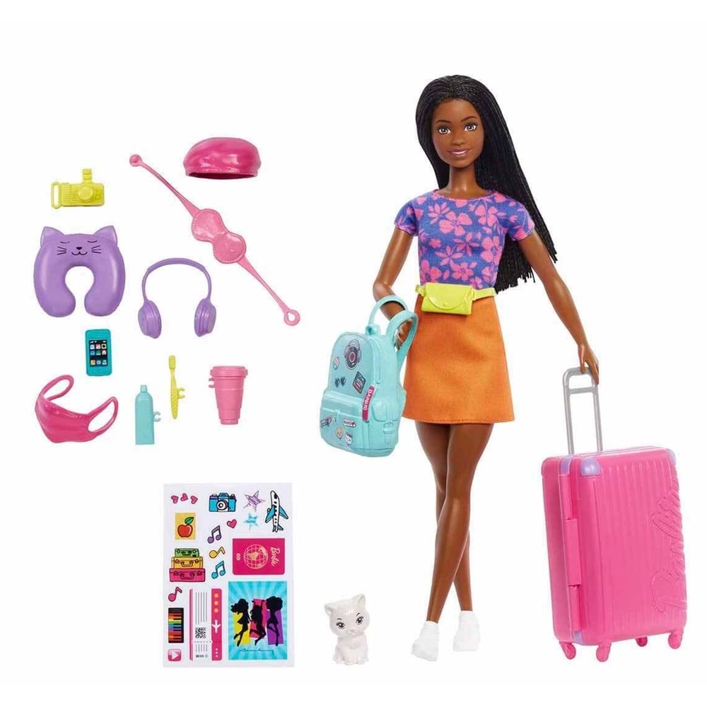 HGX55 Barbie Brooklyn Seyahatte Bebeği ve Aksesuar