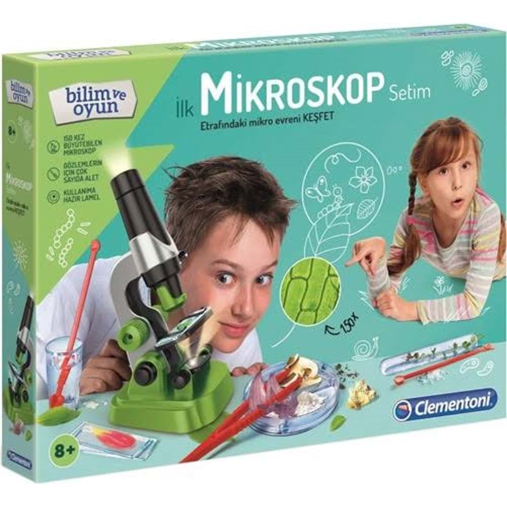 CLEMENTONİ 64963 Bilim ve Oyun - İlk Mikroskop Setim +7 yaş