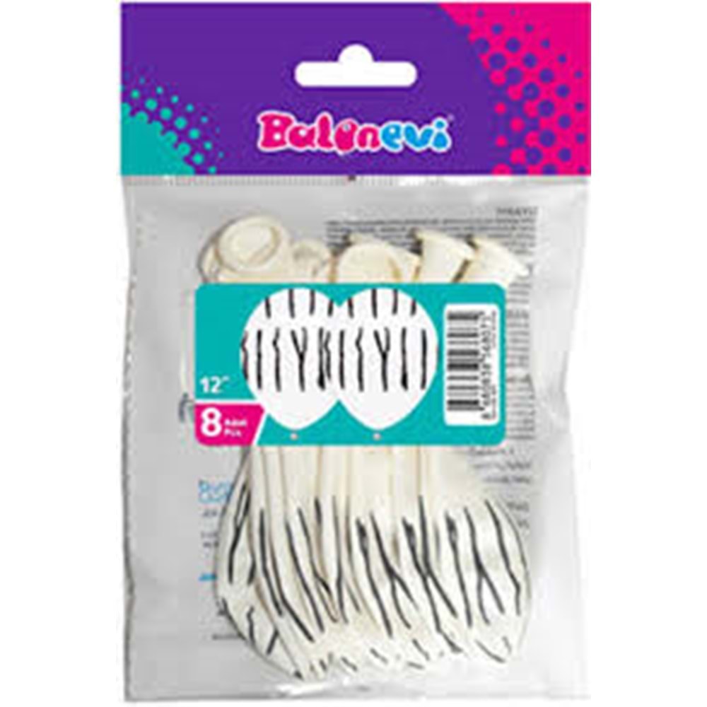 BLN BMB1112TZB8075 ÇEPEÇEVRE ZEBRA BASKILI BEYAZ 12