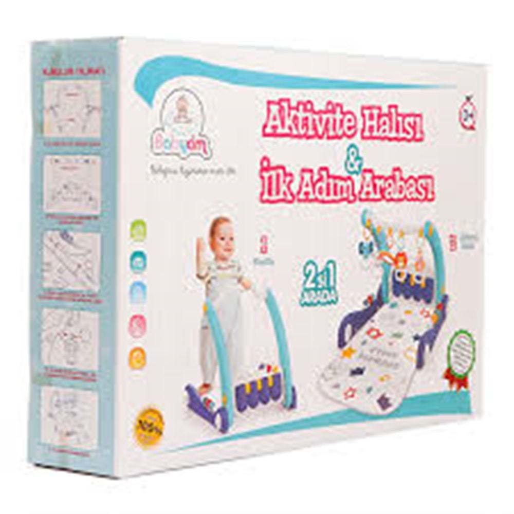 BİRLİK E0633 Aktivite Halısı&İlk Adım Arabası 2IN1 -Mavi