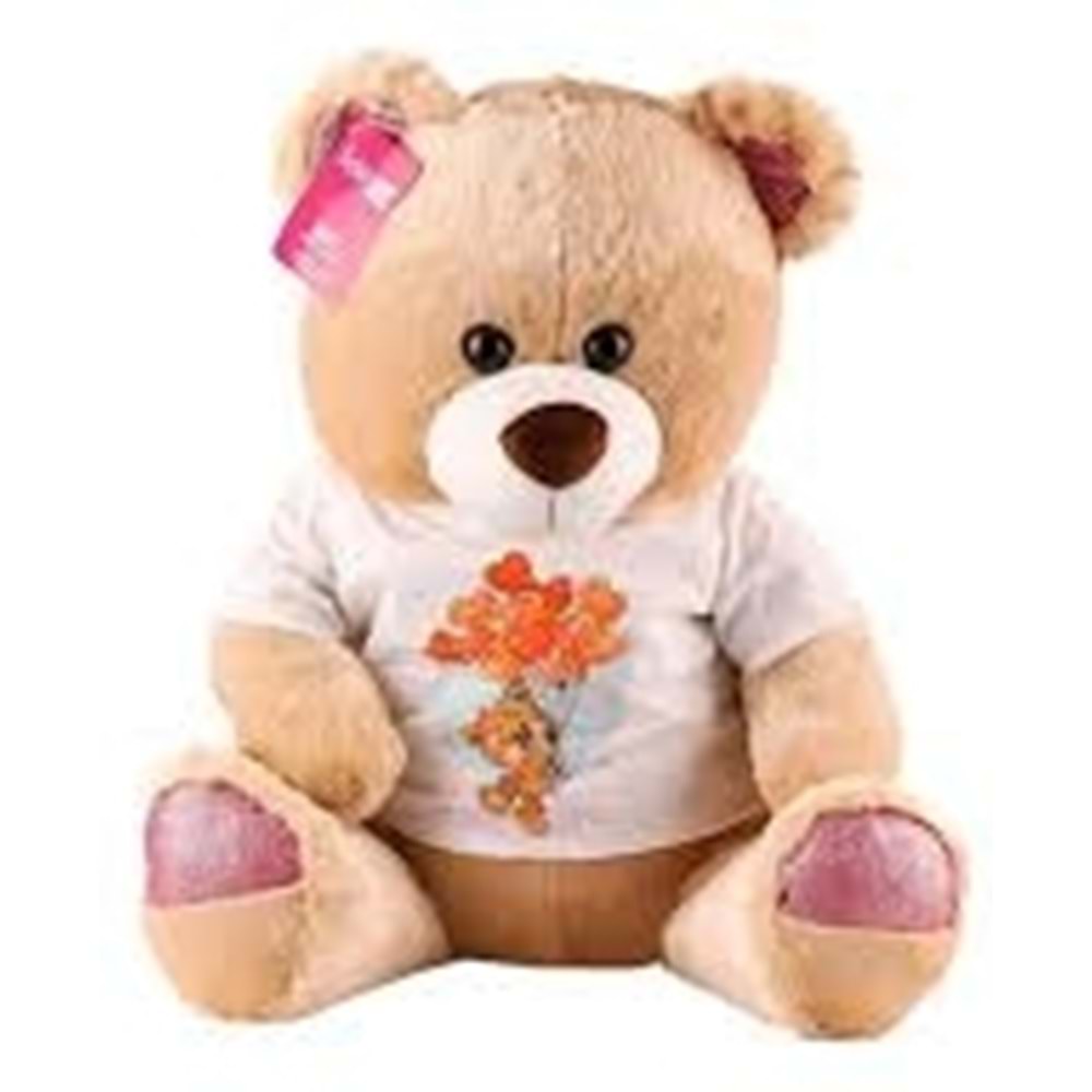 SELAY 1695 BASKILI TİŞÜRTLÜ AYI KAHVERENGİ 46 CM