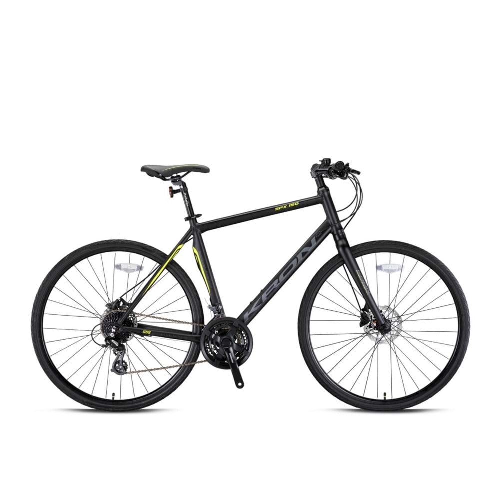 KRN21-609 SPX 150 - 28'' CITY - 22' - 24 Vites - H.DISC - Mat Siyah-Neon Sarı/Füme
