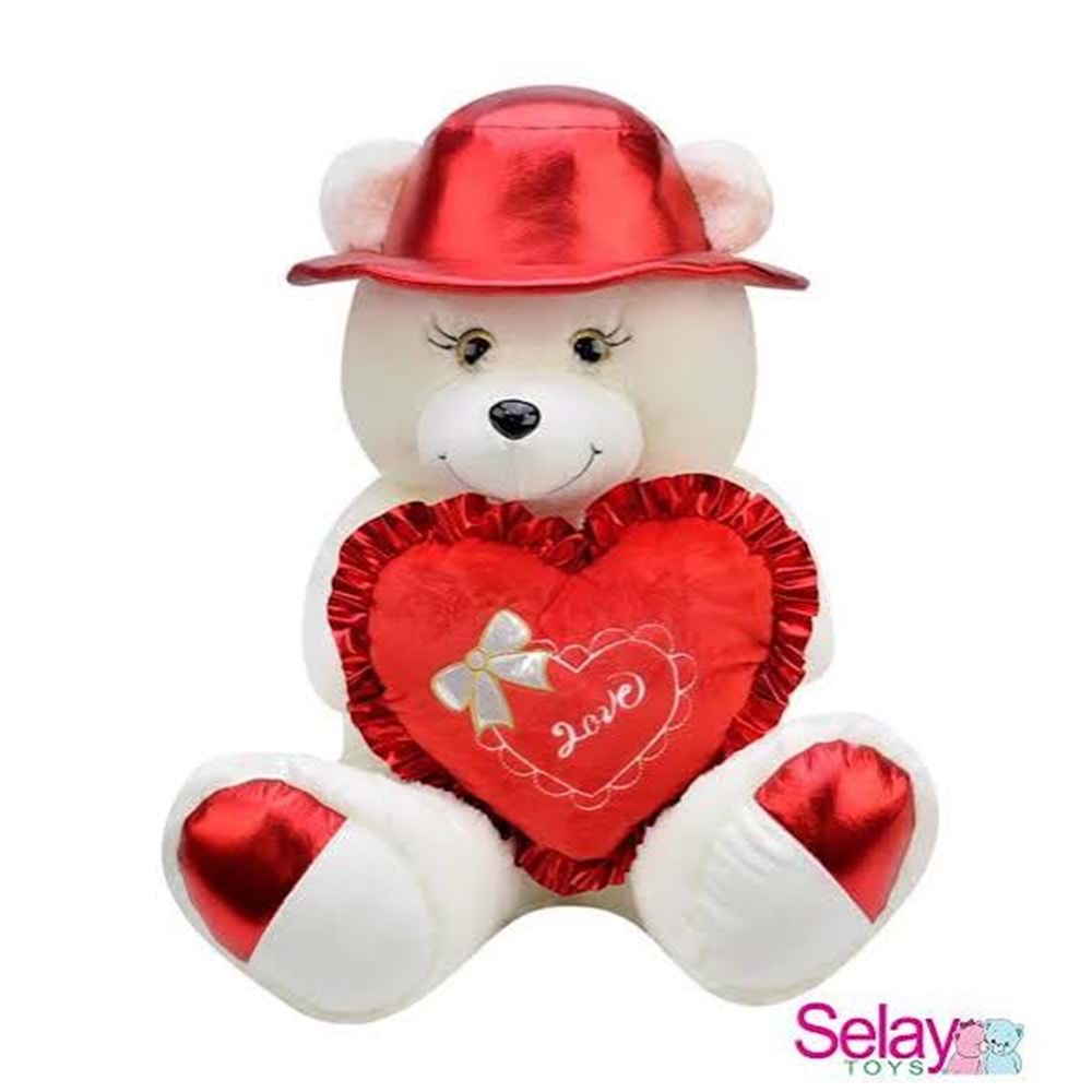 SELAY 1910 ŞAPKALI AYICIK 45 CM EKRU