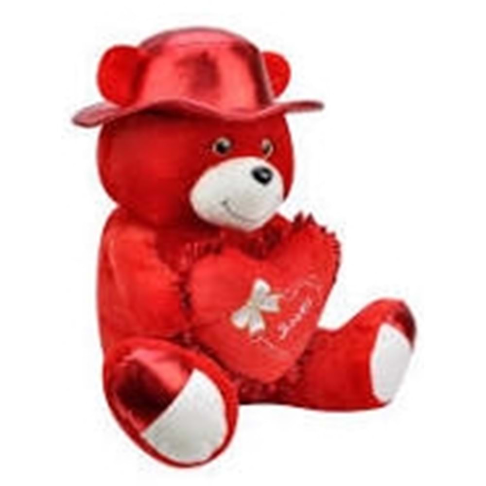 SELAY 1910 ŞAPKALI AYICIK 45 CM KIRMIZI