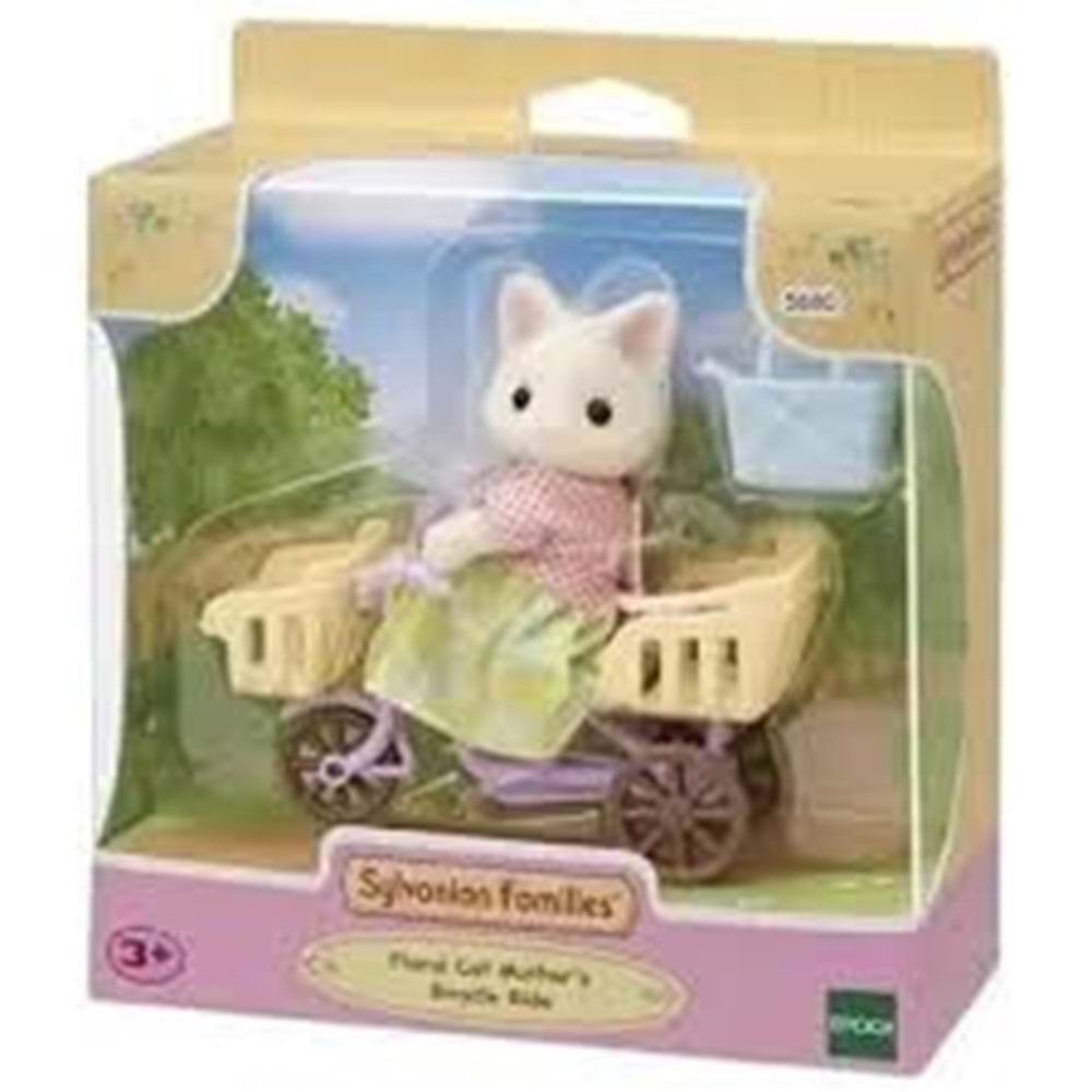 ADORE 680 Sylvanian Families Çiçekli Kedi Anne ve Bisik