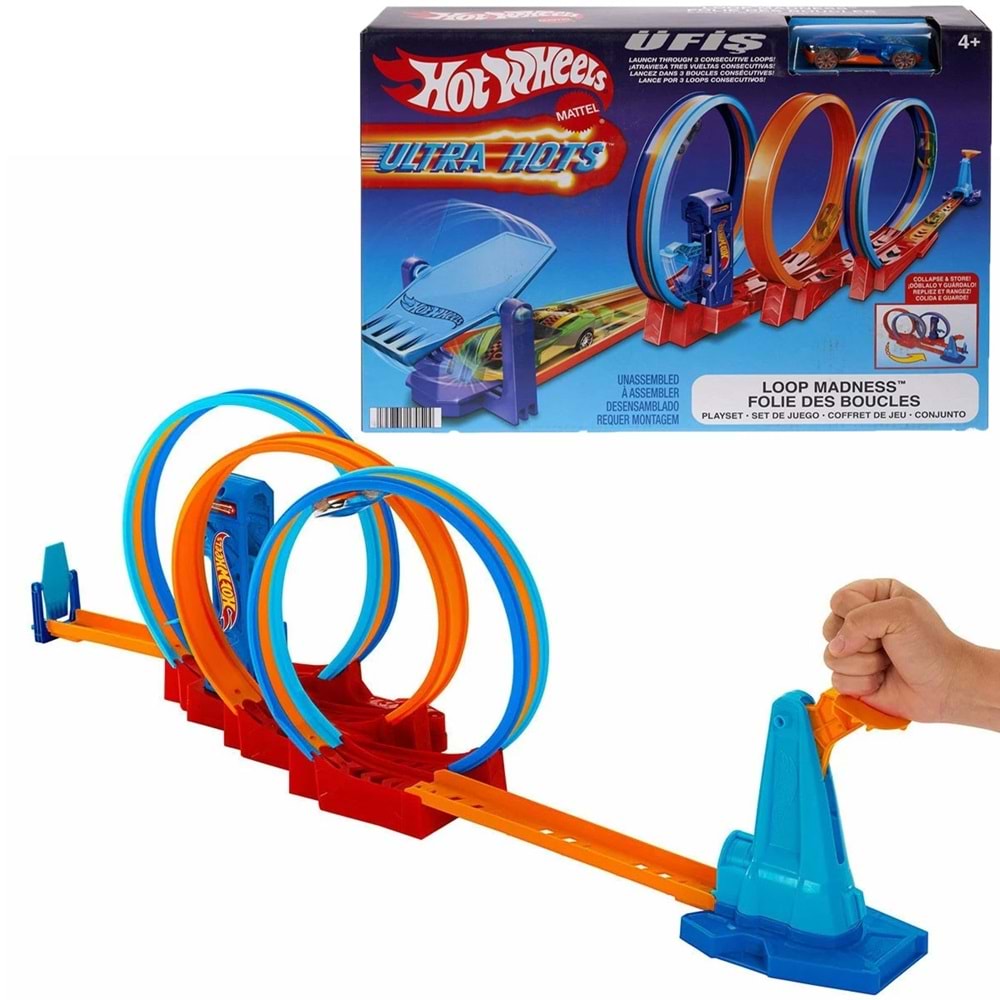 HPX93 Hot Wheels Ultra HotsÇılgın Çember Yarışı Seti