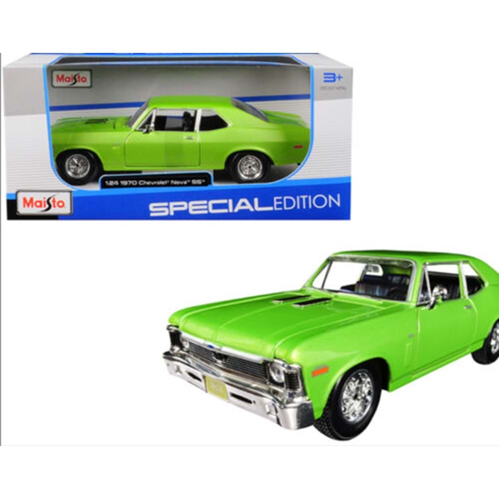 NECO MAY 31262 1:24 Maisto Chevrolet Nova Ss 1970 Model Araba