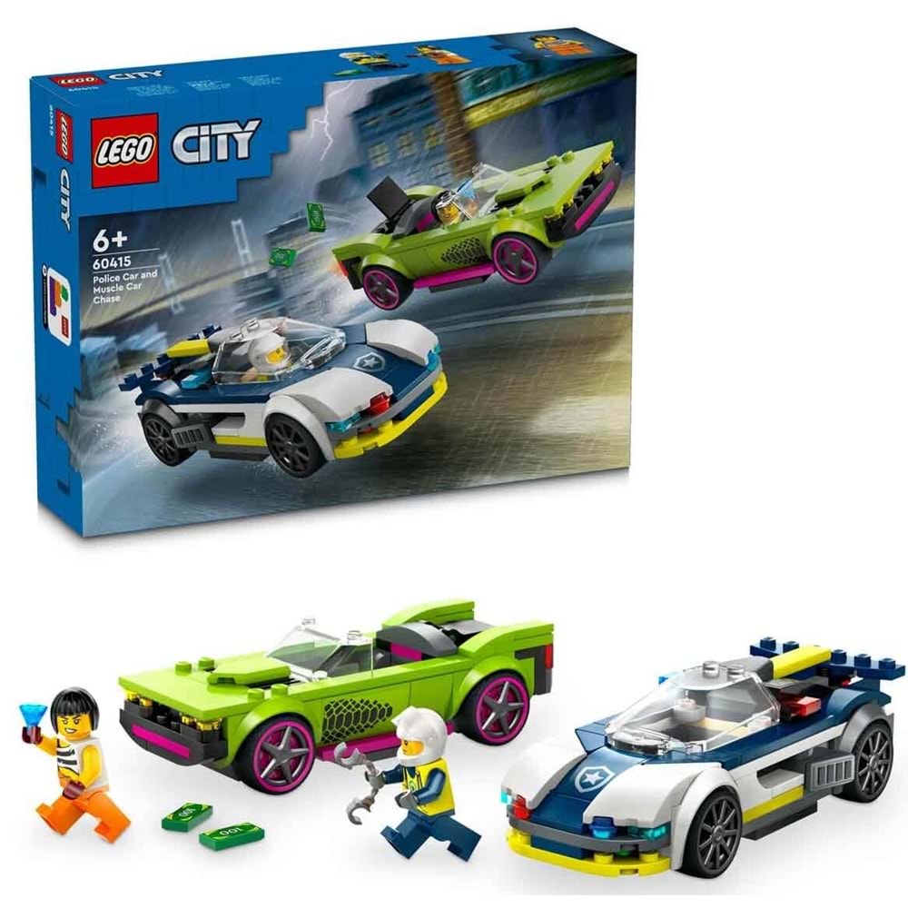 LEGO 60415 Lego City Polis Arabası veSpor Araba Takibi 213 parça +6yaş