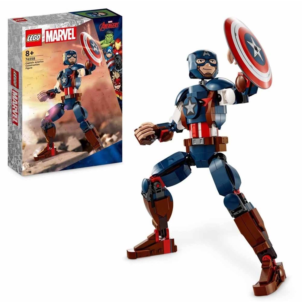LEGO 76258 Lego Marvel KaptanAmerika Yapım Figürü 310 parça+8 yaş