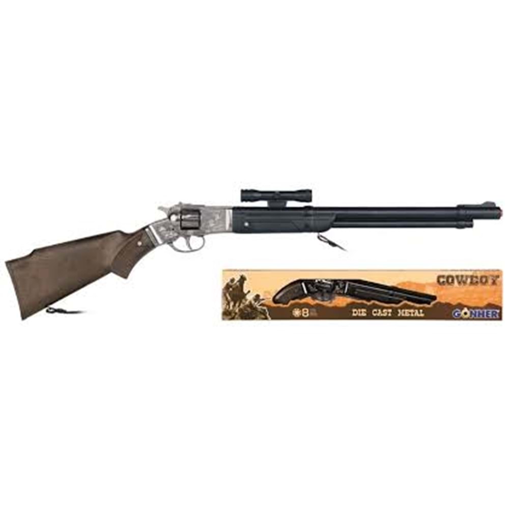 MEGA 150014GON01040 COWBOY RİFLE 8 SH. - PLASTİC DOUBLE BARREL