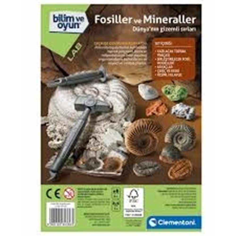 CLEMENTONİ 64336 Bilim ve Oyun - Fosiller ve Mineraller Kazı
