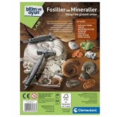 CLEMENTONİ 64336 Bilim ve Oyun - Fosiller ve Mineraller Kazı