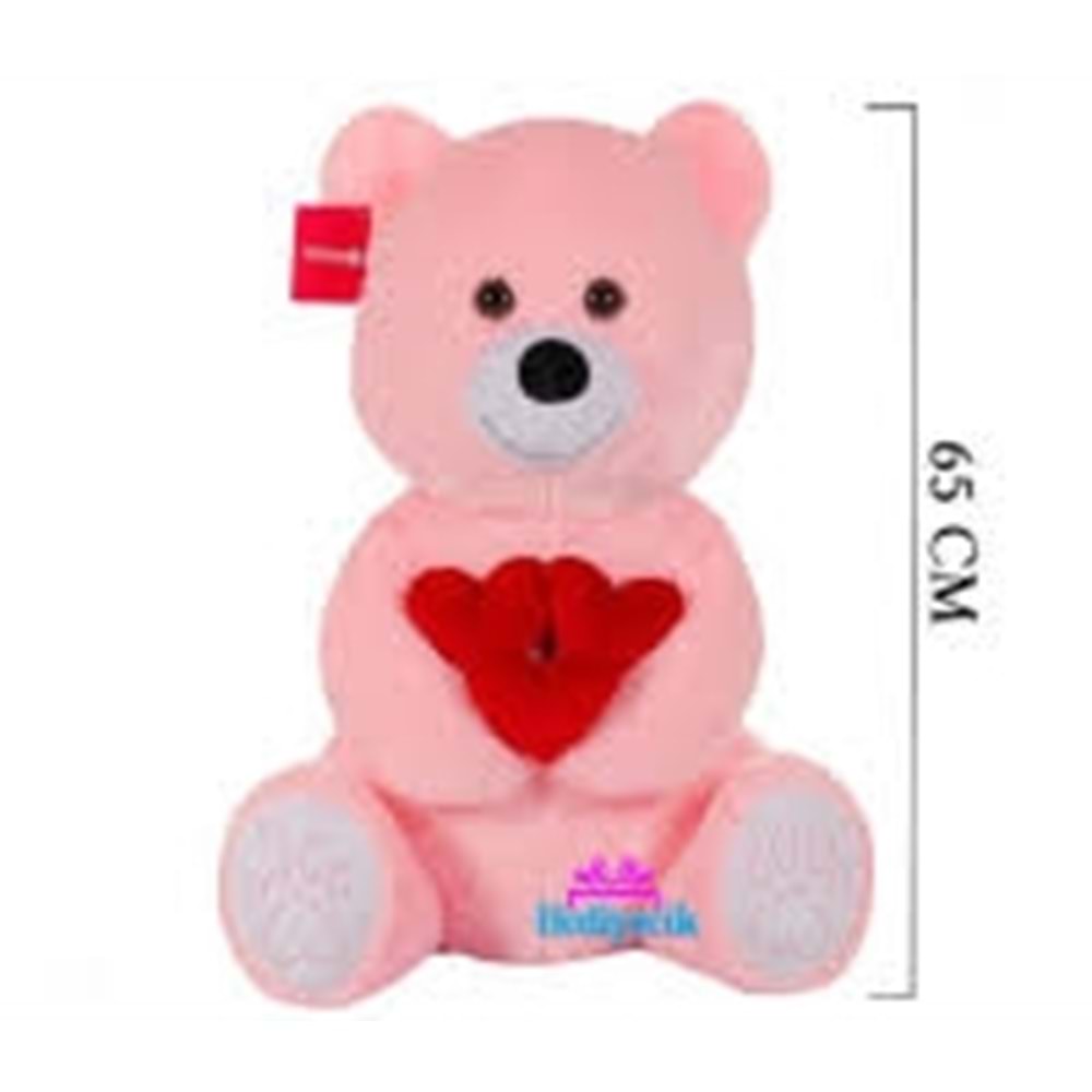 SELAY 1011 KALPLİ SEVİMLİ AYI 65 CM PEMBE