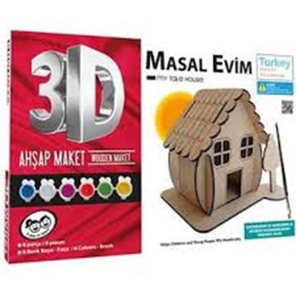 KUMTOYS 3D 4 MODEL AHŞAP BOYAMA