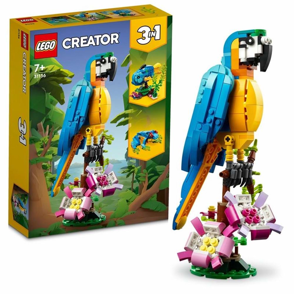 LEGO 31136 Creator 3in1 ­Egzotik Papağan 253 parça +7yaş