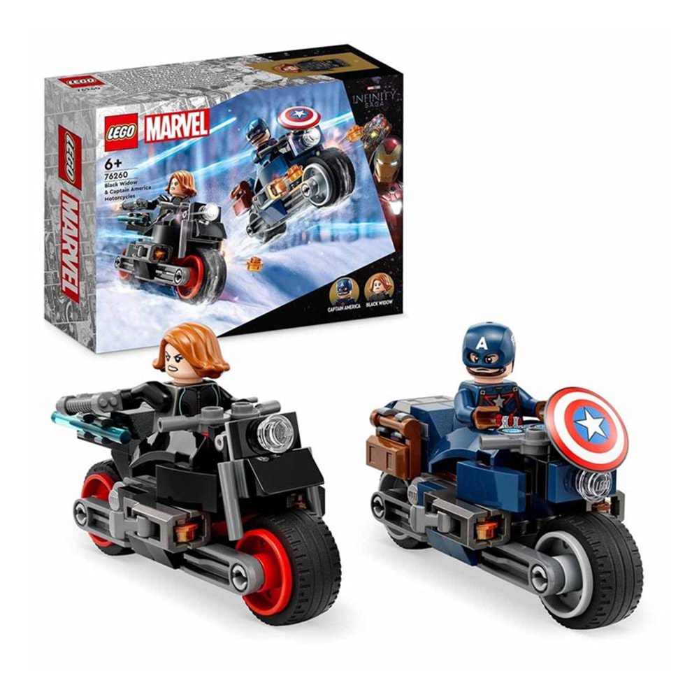 LEGO 76260 Marvel Black Widowve Kaptan Amerika Motosikletleri130 parça +6 yaş