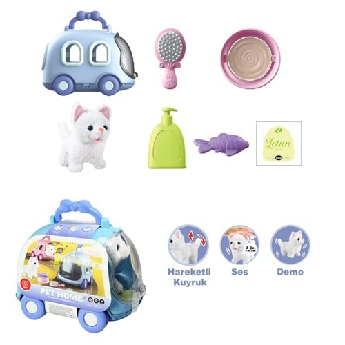 VARDEM JND 6801SESLI HAREKETLI KEDI VE CANTALI KAFES SET