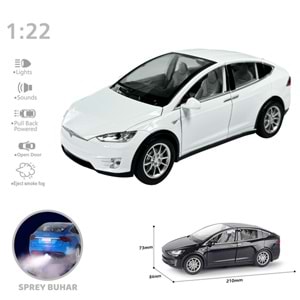 VARDEM HCL511ACEK BIRAK 1:22 SESLI VE ISIKLI BUHARLI TESLA ARABA