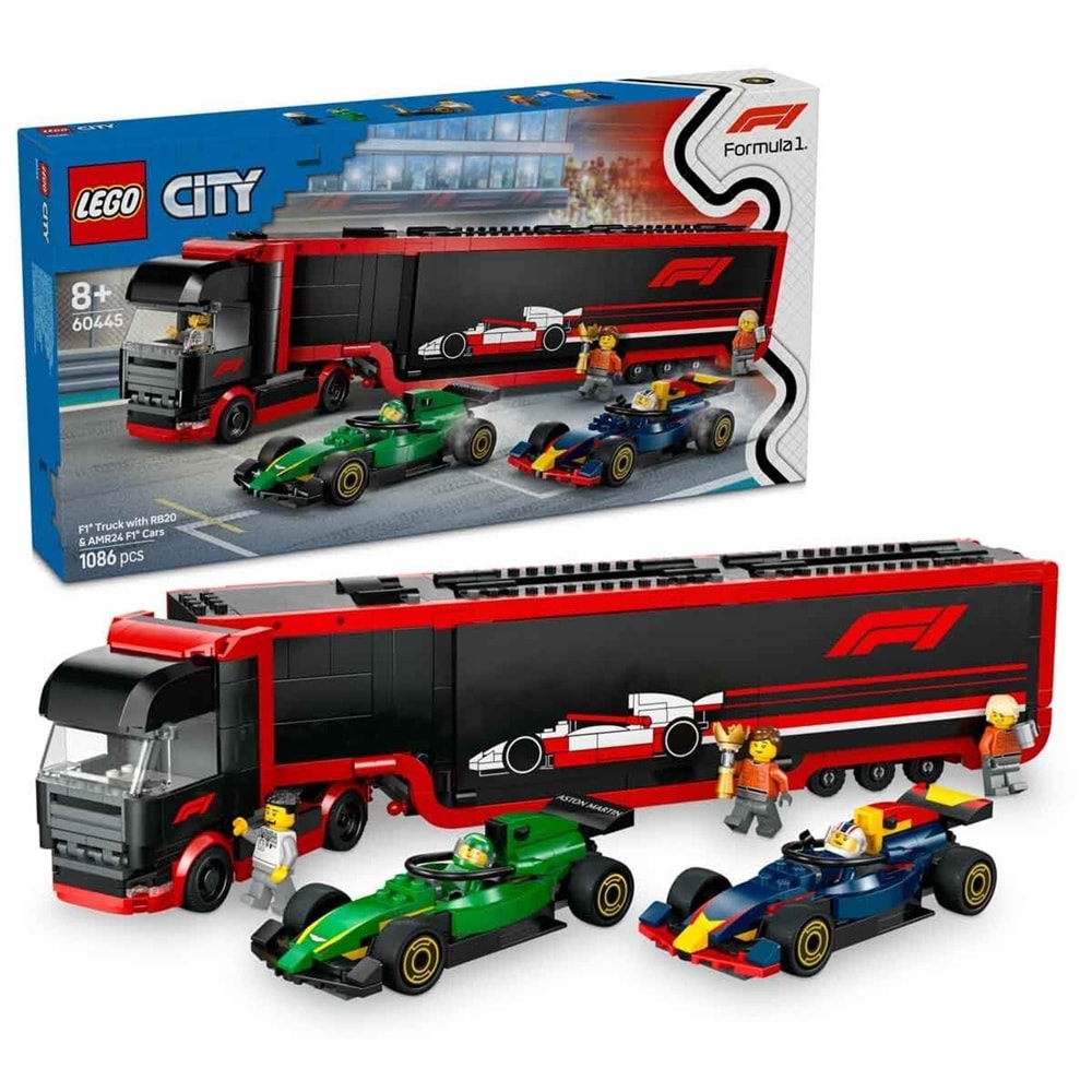 LEGO 60445 City F1 Tırı ve RB20 veAMR24 1086 parça +8 yaş