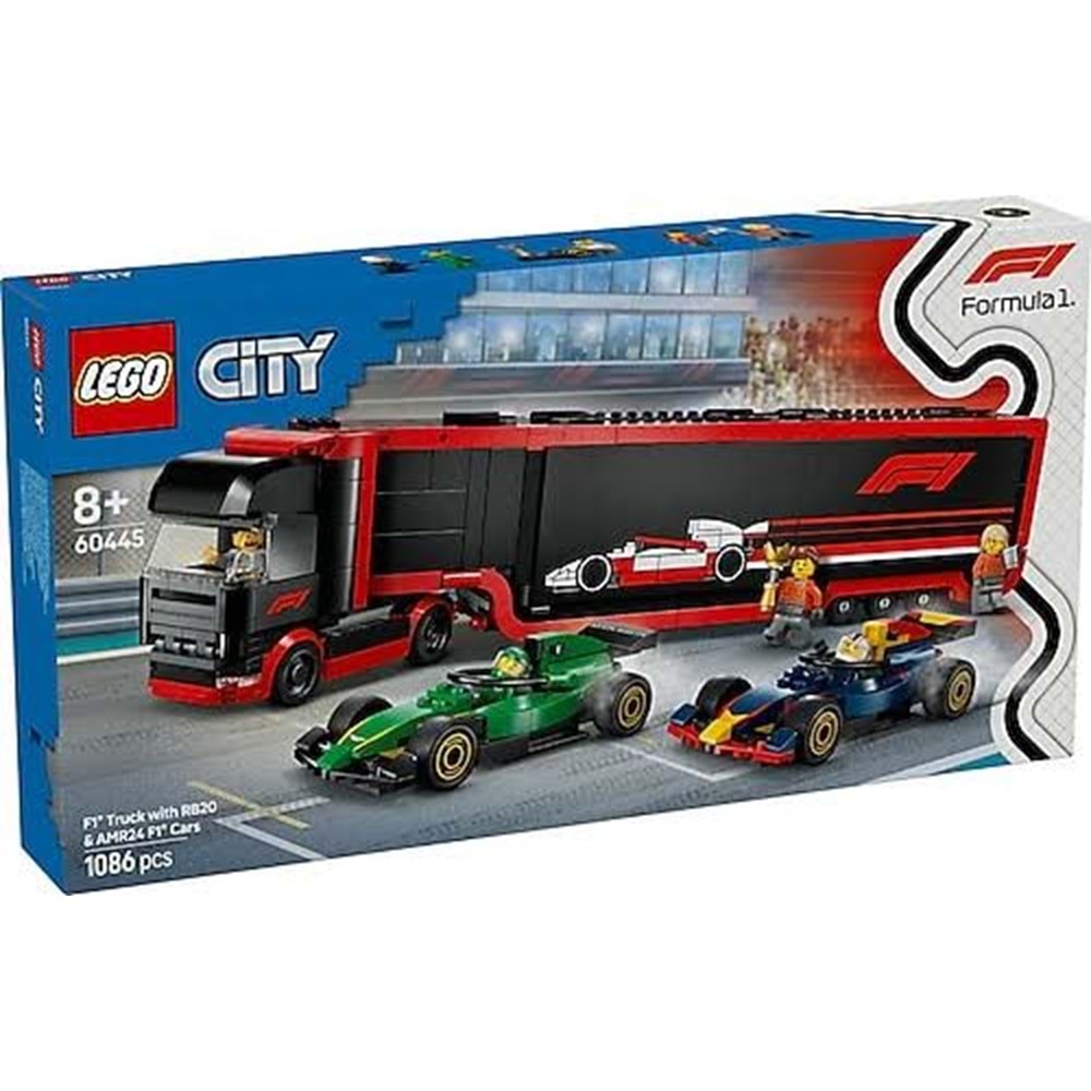 LEGO 60445 City F1 Tırı ve RB20 veAMR24 1086 parça +8 yaş