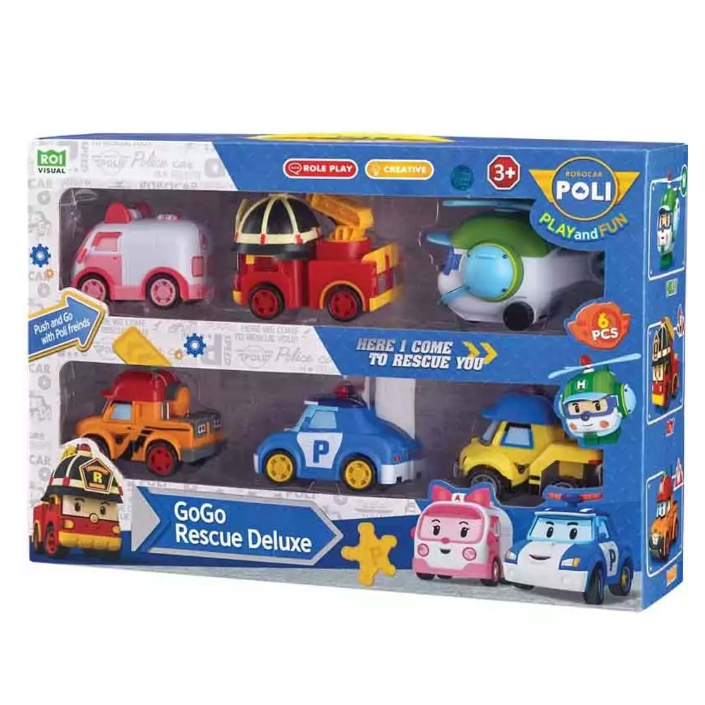 POLI ZR-914 ROBOCAR POLİGOGO RESCUE DELUXE 6LI SET
