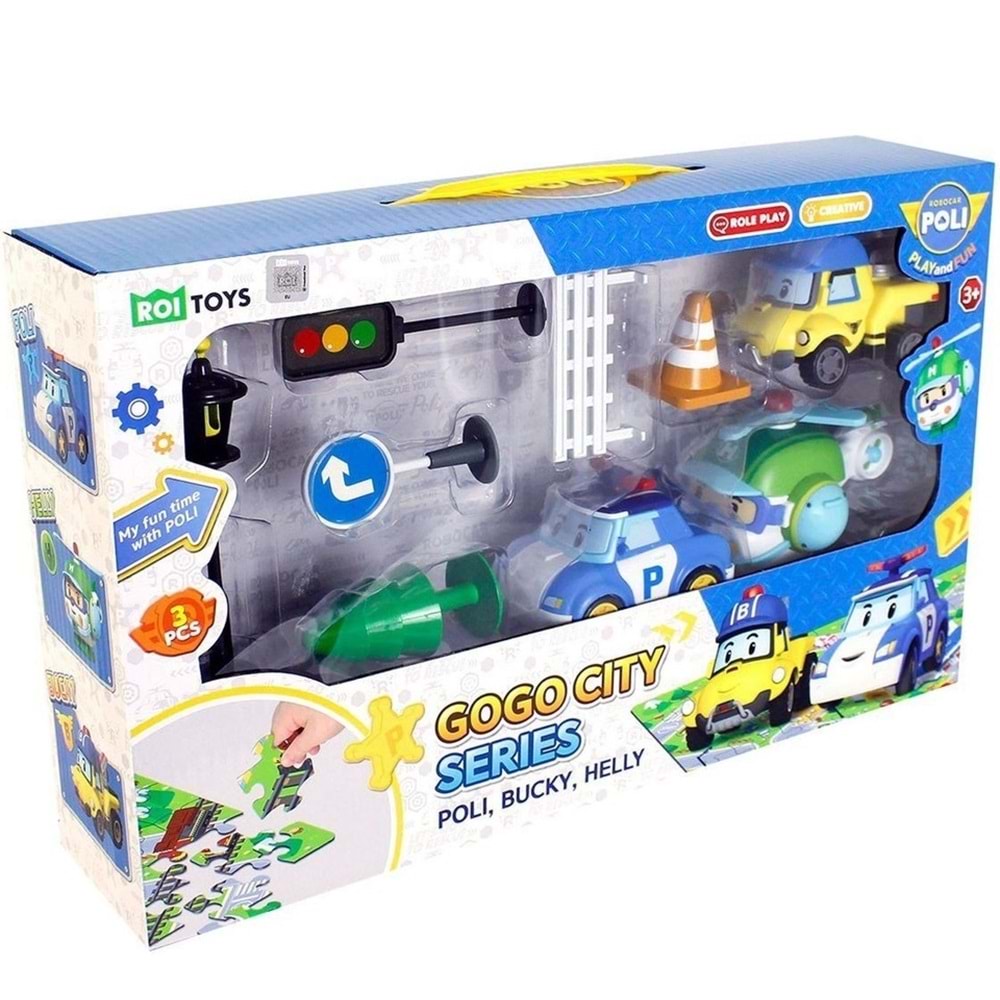 POLI-ZR-912 ROBOCAR POLİGOGO CİTY SERİES POLİ BURKYHELLY OYUN SETİ