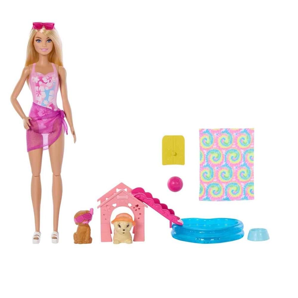 JBF35 Barbie Köpekçikle Havuz Partisi Oyun Seti