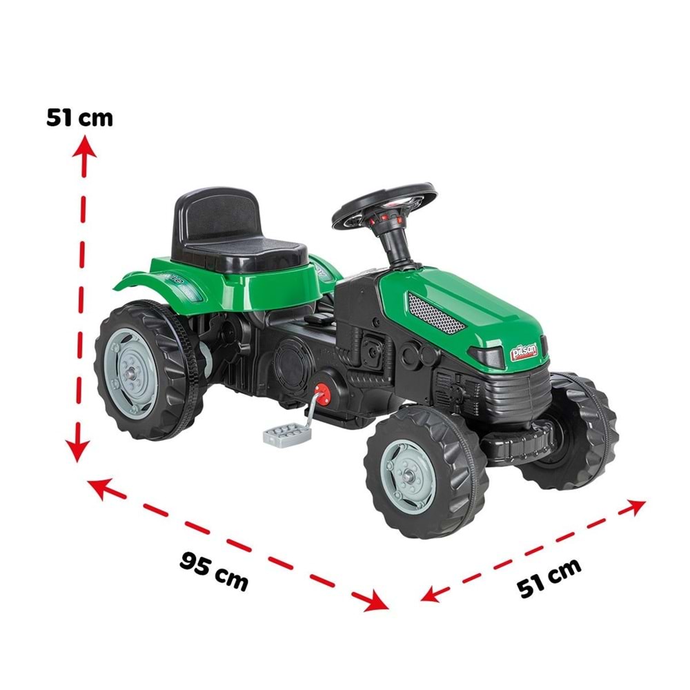 PİLSAN 07 316 ACTIVE TRAKTÖR RÖMORKLU PEDALLI (YEŞİL)