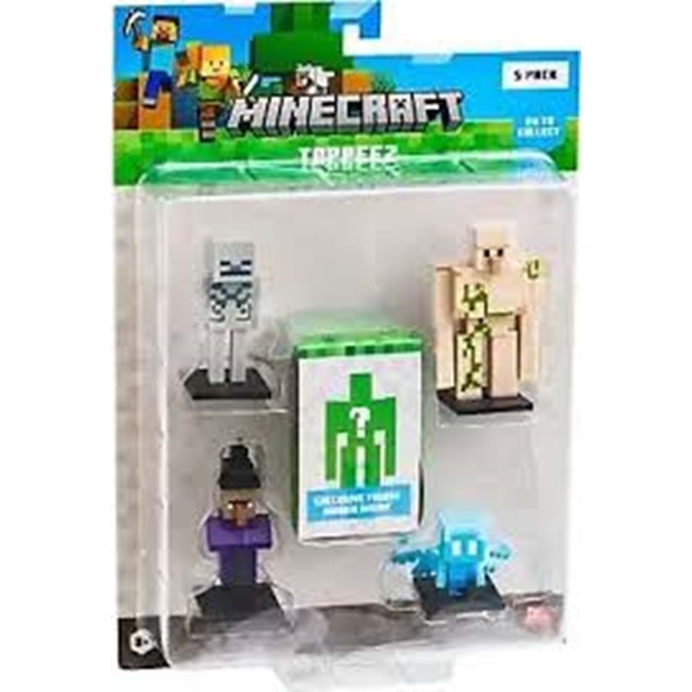 PMI MC2040 Minecraft 3D Figür Toppeez 5li Set - Asorti