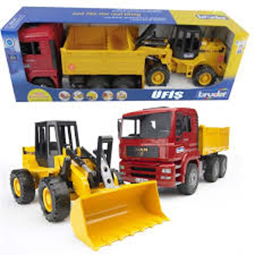 BRUDER BR02752 MAN DAMPERLİ KAMYON VE FR 130 KEPÇE