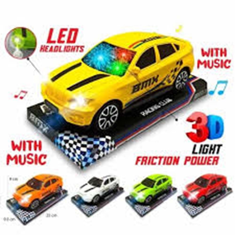 GALTOYS 666-13P FRICTION CAR - WİTH MUSİC AND LIGHT