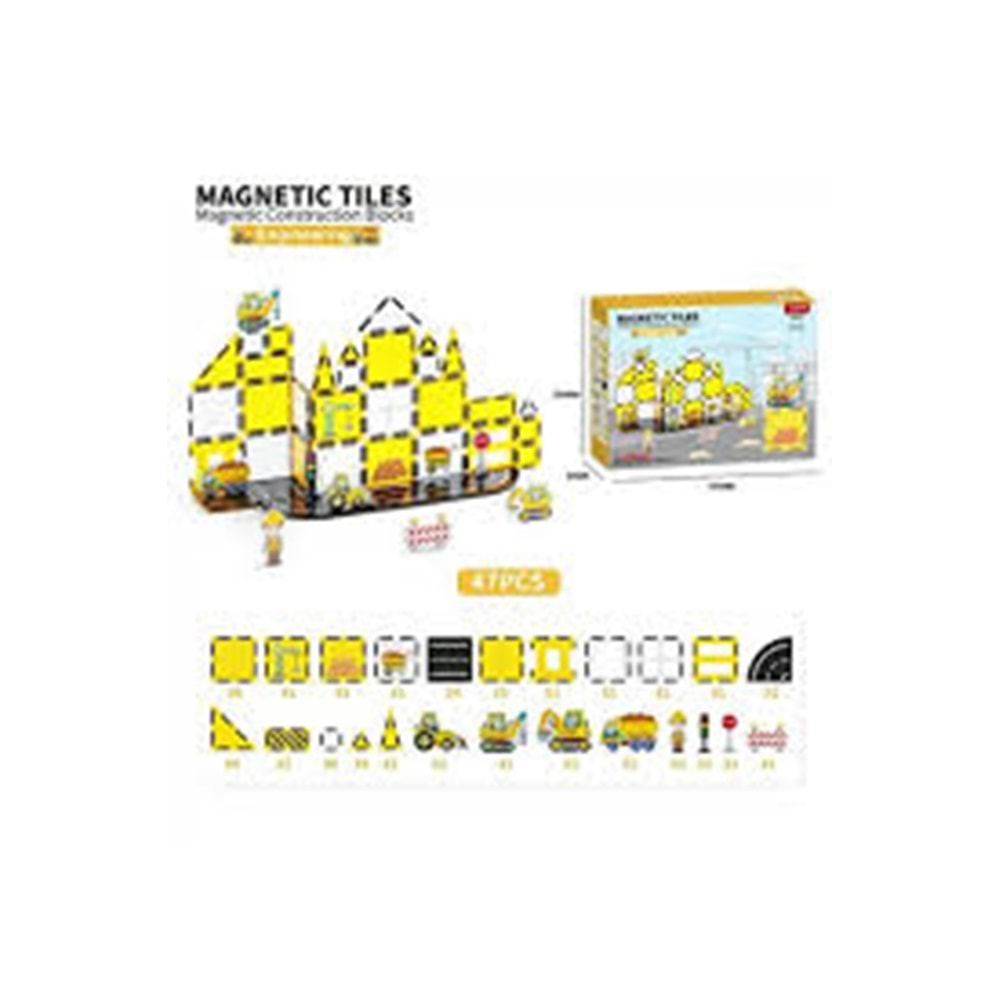 DUDE SH40757 47 PARÇA MAGNET MÜHENDİSLİK SERİSİ RENKLİ BLOKLAR