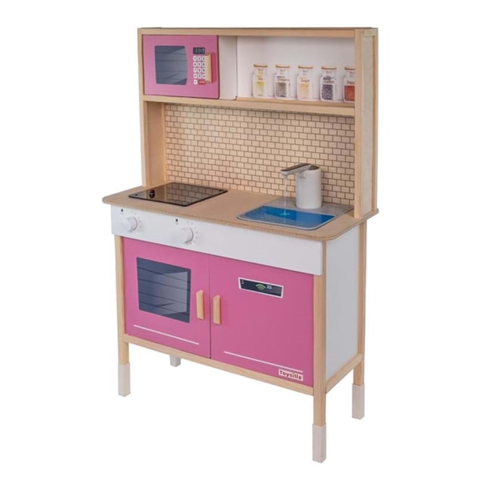 OKUTAN 1032 AHŞAP SU AKAN MUSLUKLU VE LEDLİ ÇOCUK MUTFAĞ