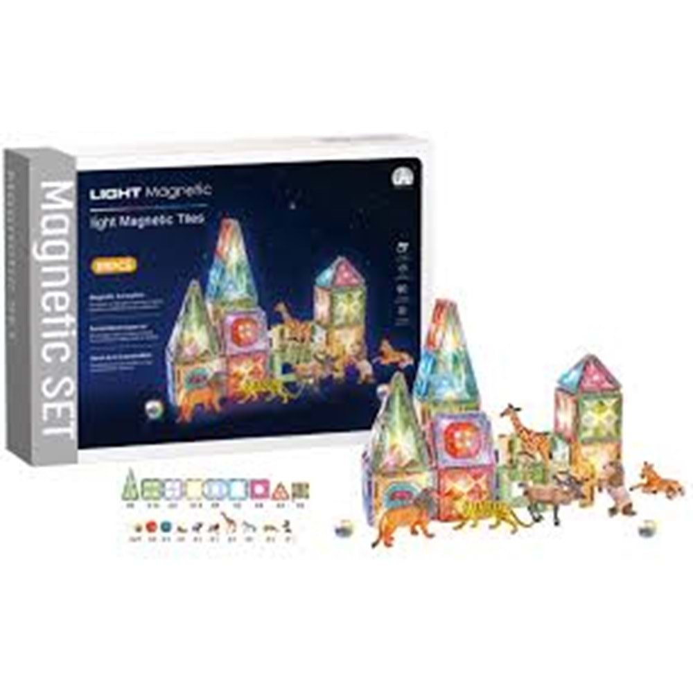 BAŞEL CH1230 Magnetic Tiles Star Diamond Light Version 89 Parça