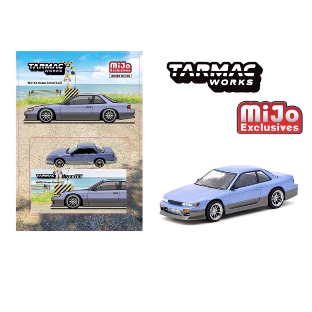 EKN Tarmac Works 1/64 VERTEX Nissan Silvia S13 Blue/Grey
