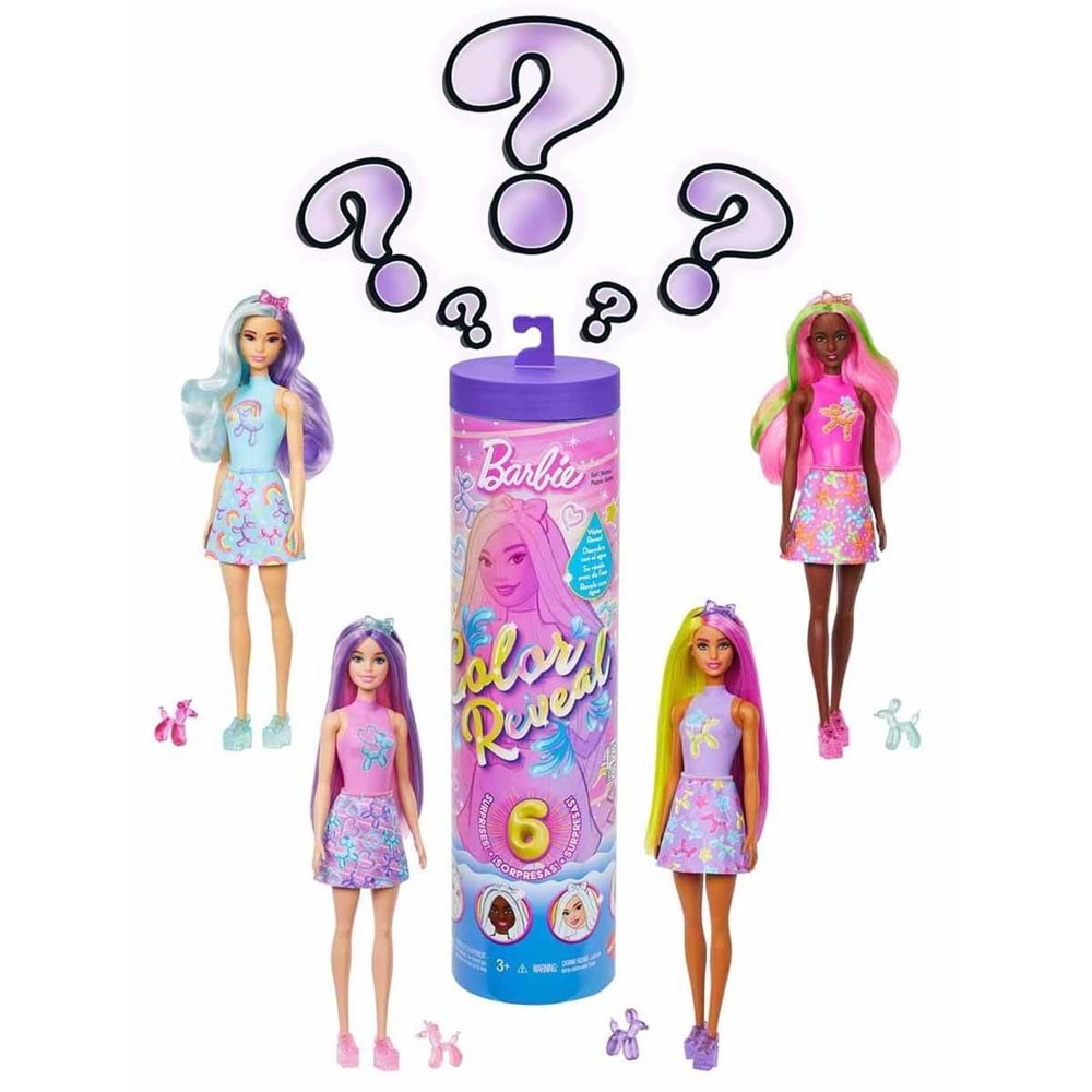 MATEL JFV58 Barbie Color Reveal Balondan Hayvan Figürleri Serisi