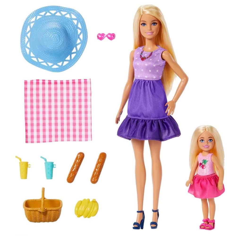 MATTEL JBF43 Barbie Malibu ve Chelsea ve Aksesuarları