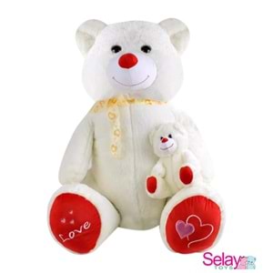 SELAY 1085 GÜLEN YAVRULU AYI 95 CM-PEMBE
