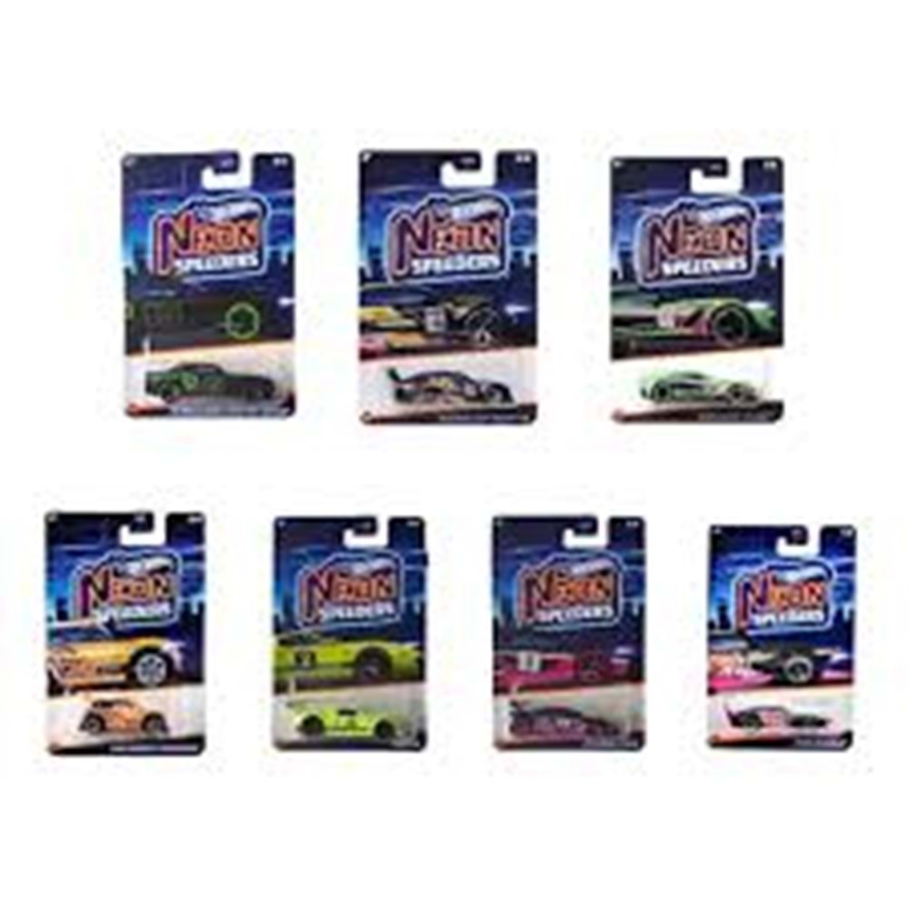 MATTEL HLH72 Hot Wheels Neon Yarışlar Temalı Arabalar