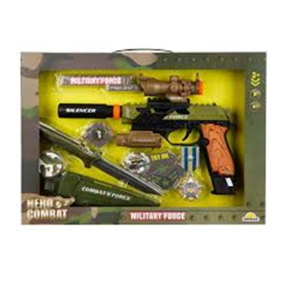 SUNMAN 4308 SUN-YFN-HRO-ASKER SİLAH SET BIÇAK SİLAH IŞIK SES 6PRÇ